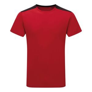 TriDri Unisex Adult Performance Contrast T-Shirt / Fire Red/Black